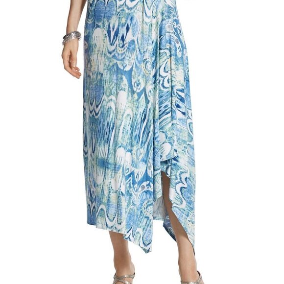 Chico's Dresses & Skirts - Chico's Molly Ikat Midi Skirt. Chico's size 1 (US 8/10). Blue Multi. EUC.